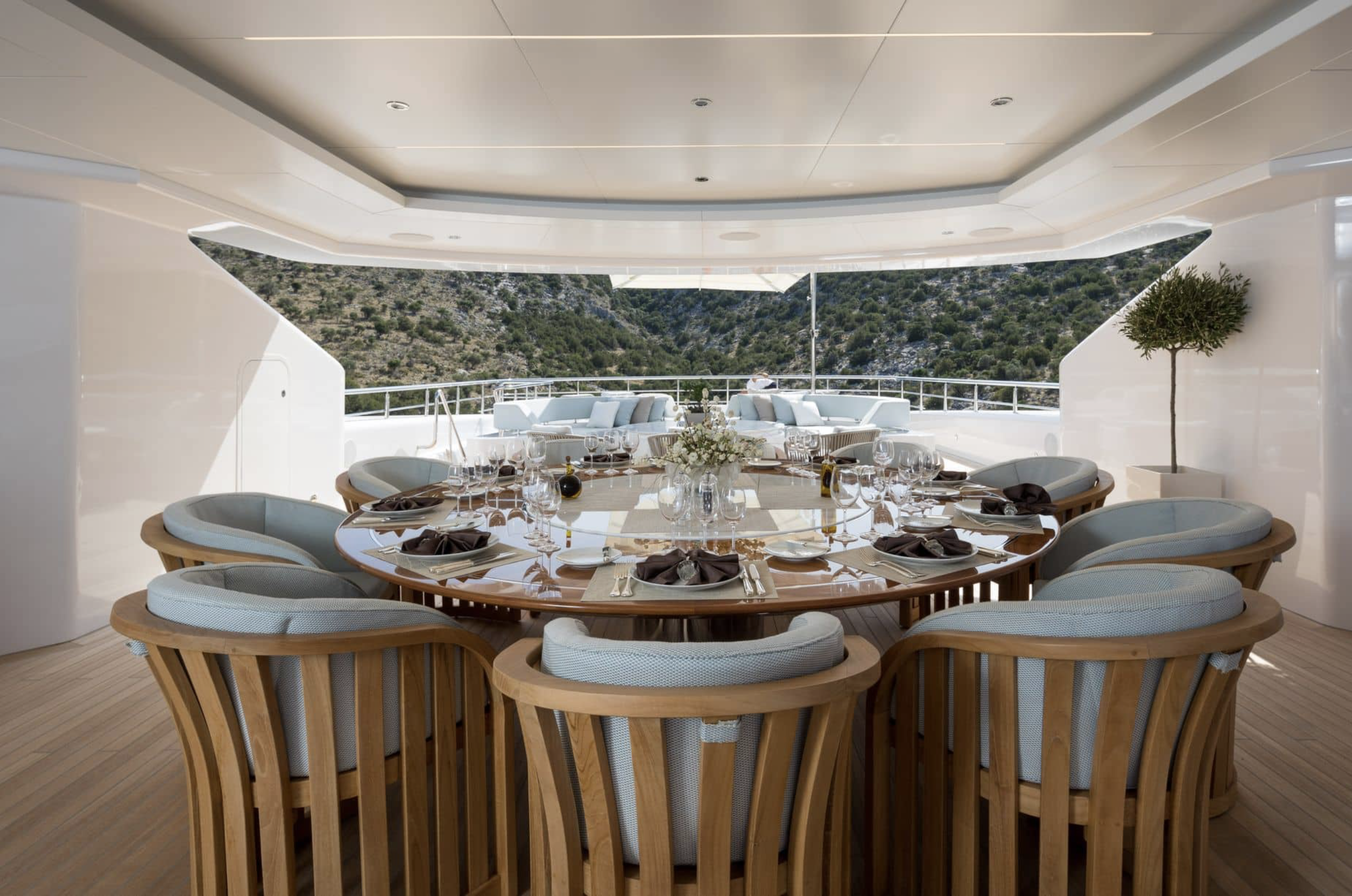 Yacht dining area